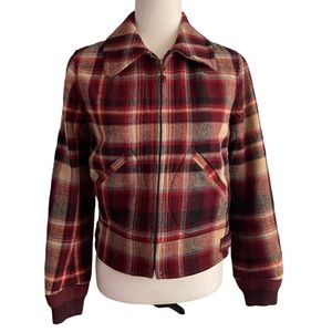 POLO by Ralph Lauren Plaid Wool Blanket Zip Western Jacket